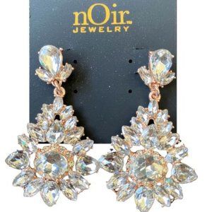 noir Jewelry Crystal Dangle/Drop Statement Earrings | Wedding, party | NEW